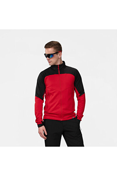 NORTHFINDER Pulover fleece bărbați cu tratament antipilling JELENEC, Rosu
