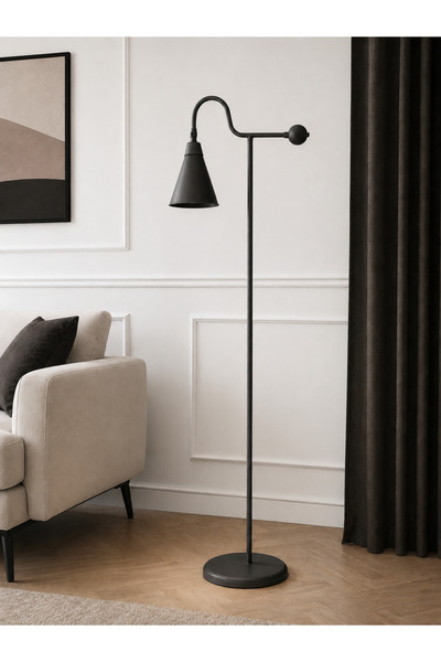 avizade NORELA Siyah Metal Lambader – Modern Dekoratif Ayaklı Lambader, Minim...