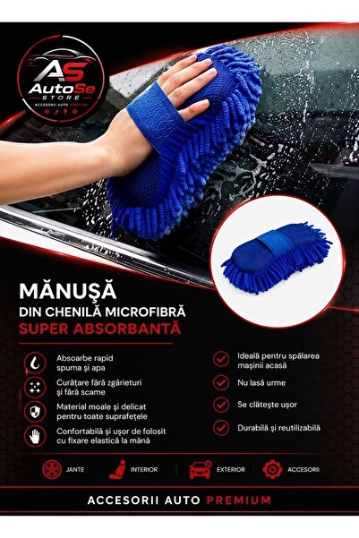 Generic Brand Mănușă de spălat auto din chenilă microfibră – Super absorbantă...