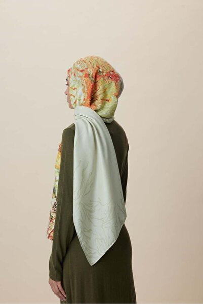 Maisa Deep Cotton Silk Shawl Orange