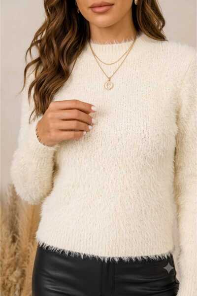 ASEZ BUTİK ZERAFETİN ADRESİ Women's Polo Neck Soft Textured Knitwear Sweater ...