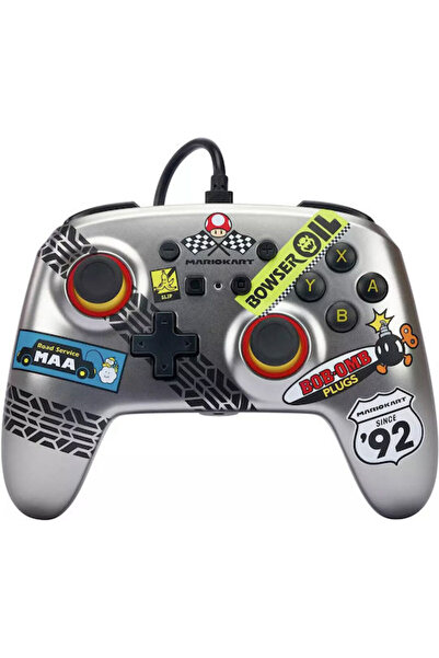 Powera Ενισχυμένο Ενσύρματο Χειριστήριο για Switch Mario Kart Racer Ασημί
