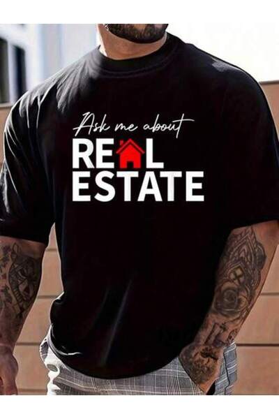799 100% Cotton Agent Funny Realtors Ask Me About Real Estate Men's Graphic T...