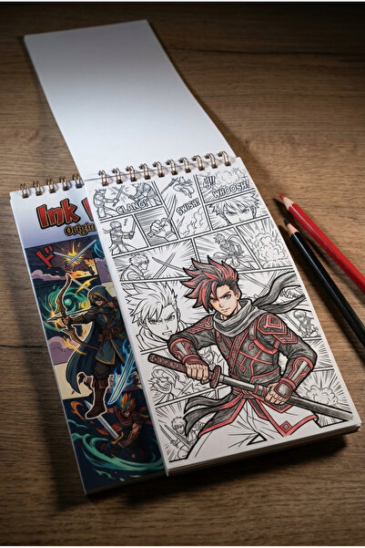 Pink Swan Craft Ink Warriors: Original Manga Heroes Coloring Book - Bag/Pocke...