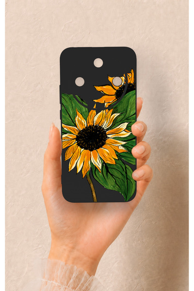 Vip Case حافظة سيليكون متوافقة مع هاتف Honor Magic 8 Lite بنمط زهرة الشمس