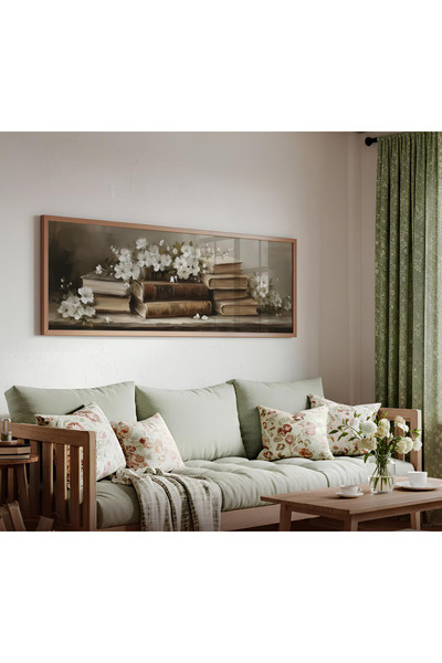 woodsia Ahşap Çerçeveli Panoramik Oturma Odası Salon Tablosu PAN_0274