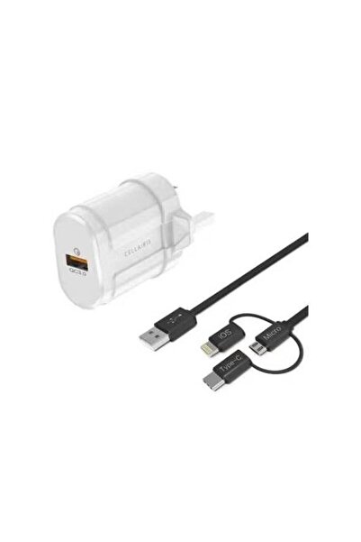 Cellairis Qualcomm 3.0 Quick Wall Charger With 3-In-1 Data Sync Charging Cabl...