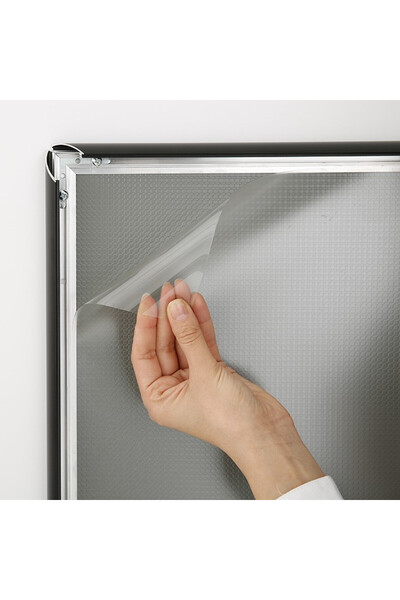 reklam etkisi Çerçeve Alüminyum 25mm A4 (21 x 30 cm) Siyah - Gönye Köşeli Snap Frame Poster