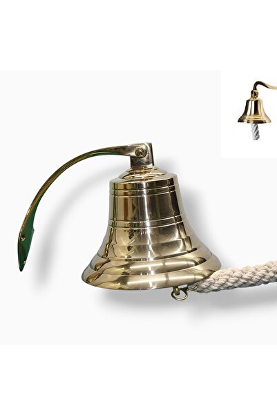 ehobim Authentic Parlak Gerçek Pirinç Denizci Duvar Çanı 15cm