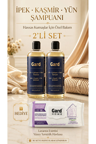 Gard İpek Kaşmir Yün Şampuanı 2 ADET 500 ml + + Lavanta Esintisi Yüzey Temizl...