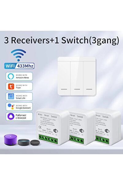 Choice5 GGBEE 3Receiver 1Switch Wifi Smart Switch for Led Lighting Tuya Smart...