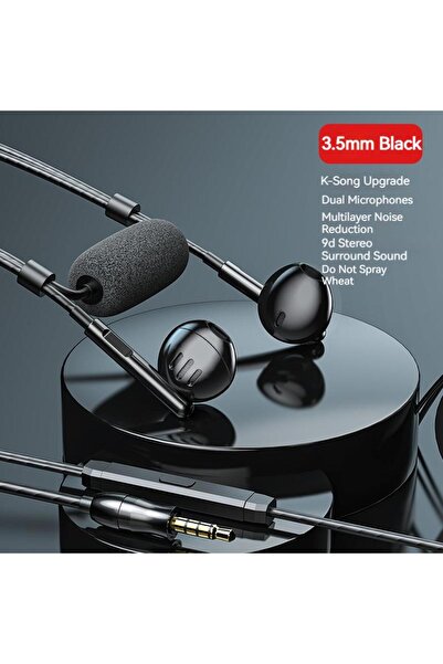 Choice black 3.5MM For Live Broadcast Karaoke Dual Mic Earphones Type C&3.5mm...