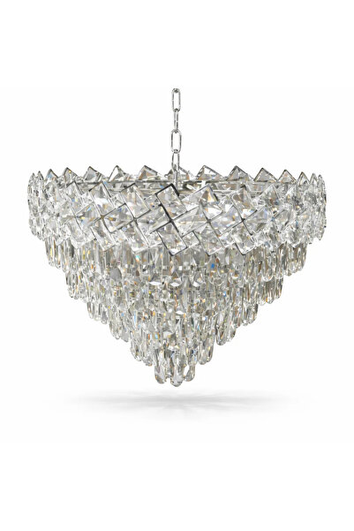 EmaNelcor Candelabru Cristal Ice Cascade Chrome 60 cm – Cristal K9 Premium și...