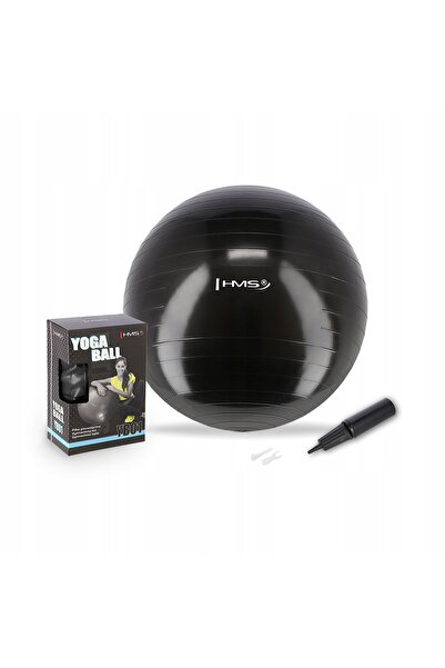 HMS TİCARET Hms Yb01 Nouă Minge de Gimnastică Neagră de 55cm cu Pompă