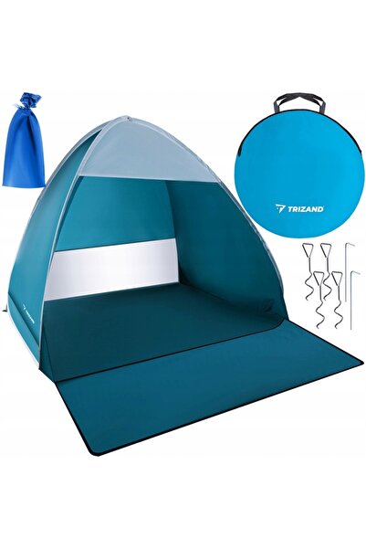 Trizand Cort de plajă tip paravan, cu deschidere automată, mare XL pentru pla...