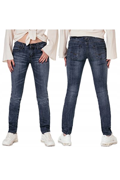 NO BRAND Blugi de damă bleumarin, skinny, slim fit, cu Lycra elastică, 411, 7...