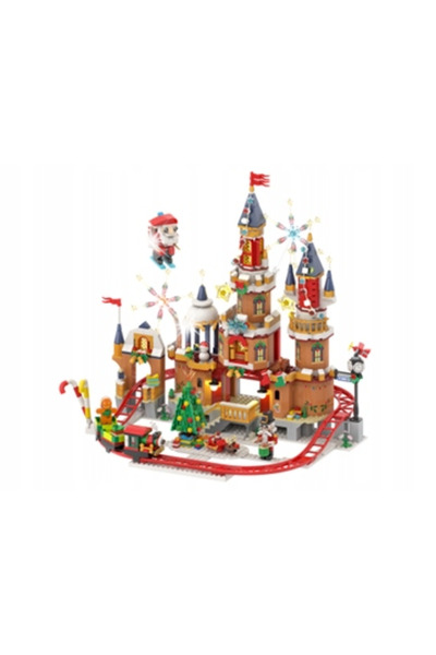 NO BRAND Blocuri Castel Casă de Crăciun Munte Cale ferată Brad de Crăciun Tre...
