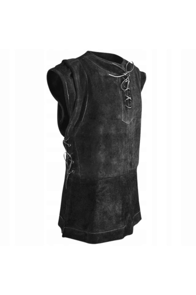 NO BRAND Cămașă Bărbați Neagră Costum Cavaler Războinic Viking Cosplay XL 2XL