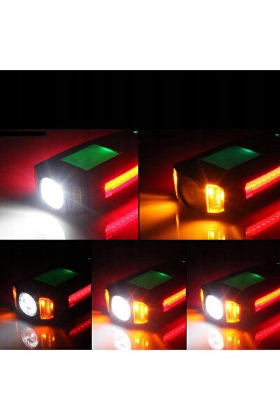 NO BRAND Lumină LED pentru bicicletă, față și spate, cu contor, USB și claxon.