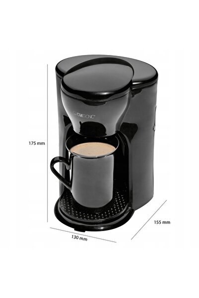 CLATRONIC Aparat de cafea mic, cu filtru, cu o cană, 1 cană, 125ml, 300W