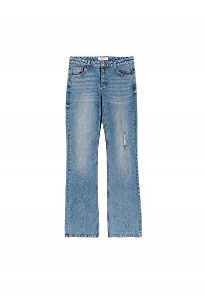 NO BRAND Blugi albaștri, croială dreaptă, lungi, cu rupturi, Reserve 40