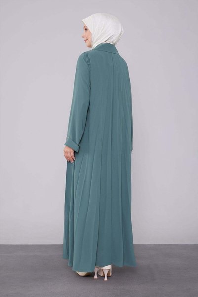 Levidor Green Collar Detailed Ferace