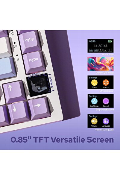 NO BRAND Tastatură AK820 Pro Flying Fish Switch Purple-White-Blue-3 model-RGB