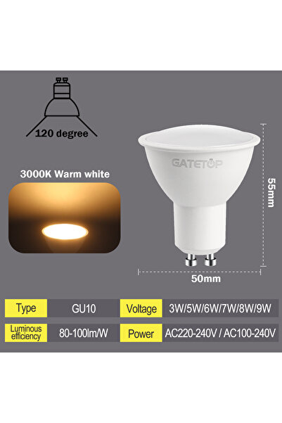 Choice 3 واط 5 قطع AC220-240V 120 درجة 3000 كلفن 1-10 قطع Foco GU10 Spotlight...