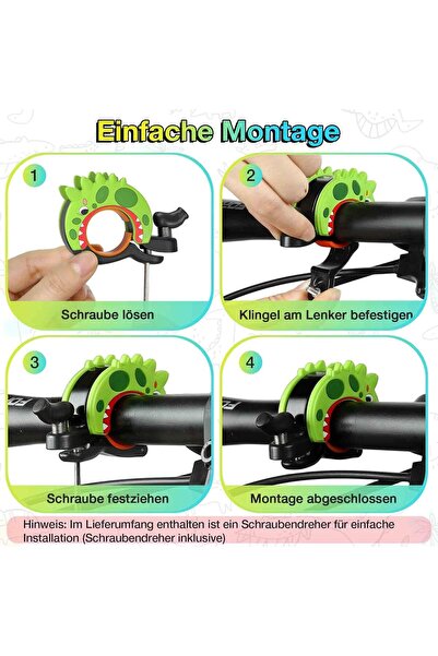 NO BRAND Claxon de bicicletă pentru copii, puternic (100dB-110dB), cu design ...
