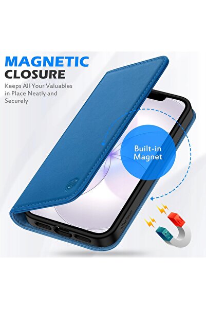 NO BRAND Husă Shieldon din piele naturală pentru iPhone 16E / 17E, tip portof...