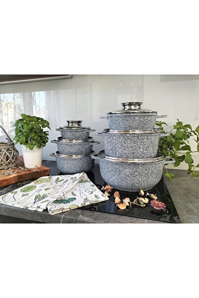 ZILNER Set de ghivece de 18/20/22/24/26/28cm, ghivece din piatră, ghivece din...