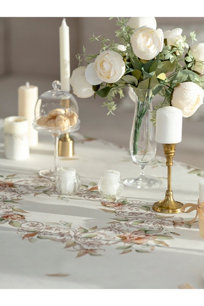 NO BRAND Față de masă ovală de Crăciun pentru masă Luiza 170x220 cm 100% bumb...