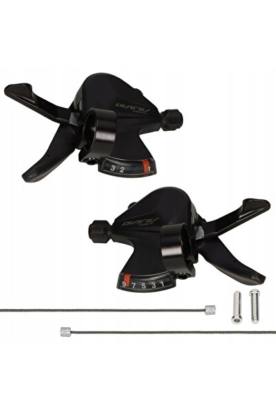NO BRAND Manetă schimbător Shimano Alivio 9 viteze SL-M3100 neagră cu cablu, ...