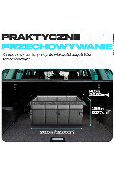 NO BRAND Organizator portbagaj auto 50.8 × 36.8 × 25.4 cm Pliabil cu husă - Gri