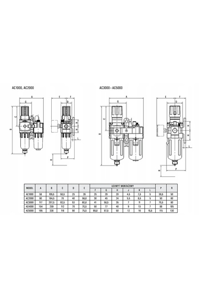 NO BRAND Reductor FRL de 1/2 inch cu filtru capcană de ulei