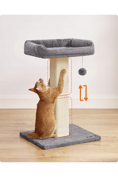 NO BRAND Drapak pentru oraș 85 cm cu o bară groasă din sisal și o minge de pluș