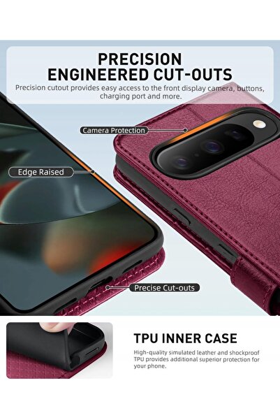 NO BRAND Husă din piele Ocase pentru Google Pixel 10 / Pixel 10 Pro cu clapet...
