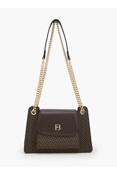 Flora Bella by Shoexpress Monogram Print Crossbody Bag with Chain Strap
