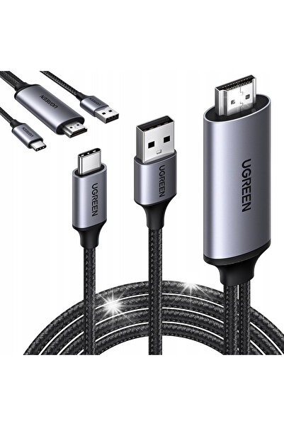 Ugreen Cablu împletit Adaptor HDMI la USB-C 4K 60Hz 5V 1A 1m
