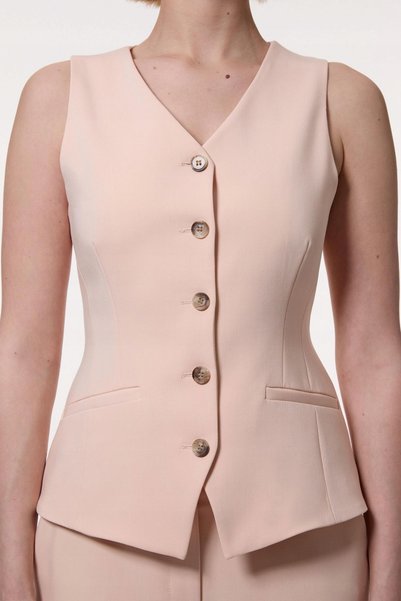 NO BRAND Vestă clasică Morelowa cambrată cu nasturi Karen Millen 38