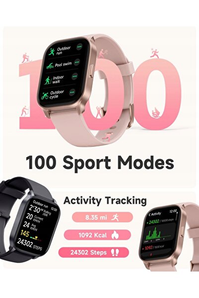 NO BRAND Smartwatch pentru Femei cu Apeluri Bluetooth și 100 de Moduri Sportive