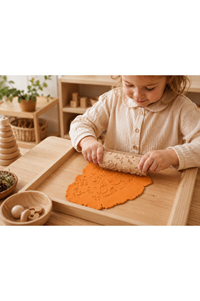 Bahar Temalı Oyun Hamuru Desen Rulosu – Montessori Duyusal Aktivite Silindiri