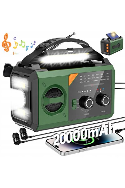 NO BRAND 20000mAh Radio Bluetooth 5.3 Încărcare solară Type-C