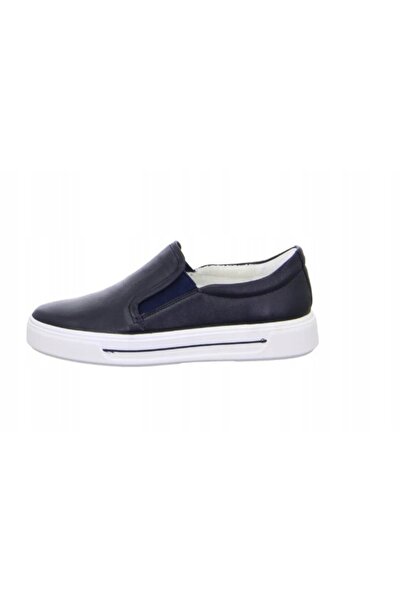 NO BRAND Adidași clasici din piele albastru marin, tip slip-on 12-27408 Ara 37