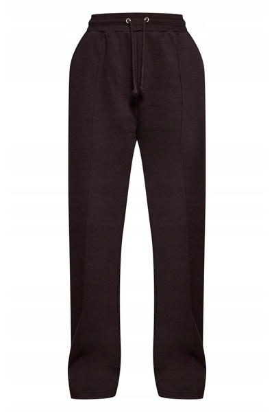 NO BRAND Pantaloni de trening negri, netezi, cu picior larg, Prettylittlethin...