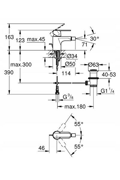 Grohe Baterie bideu GET mărimea S negru mat 328852430
