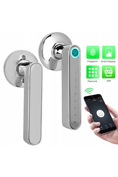NO BRAND Încuietoare de ușă cu Bluetooth, amprentă, Wi-Fi și cod RFID