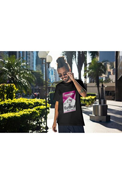 Inscriptie Tricou Unisex Bumbac Premium Casual " Marlboro Hello Kitty "