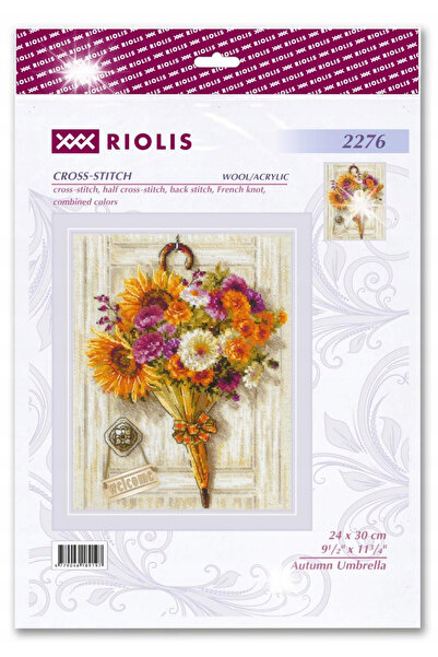 NO BRAND Riolis 2276 Umbrelă de toamnă, Kit de broderie punct în cruce, 24 X ...