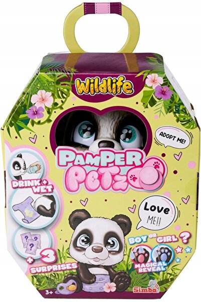 NO BRAND Jucărie interactivă panda 15 cm, bea apă, cu accesorii, surpriză